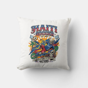 Haiti Fußball Skelett Stürmer Nationen Poster Stil Kissen