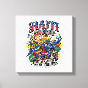 Haiti Fußball Skelett Stürmer Nationen Poster Stil Leinwanddruck