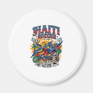 Haiti Fußball Skelett Stürmer Nationen Poster Stil Magnet
