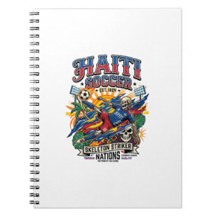 Haiti Fußball Skelett Stürmer Nationen Poster Stil Notizblock