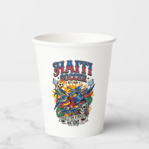 Haiti Fußball Skelett Stürmer Nationen Poster Stil Pappbecher