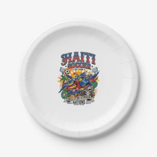 Haiti Fußball Skelett Stürmer Nationen Poster Stil Pappteller