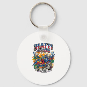 Haiti Fußball Skelett Stürmer Nationen Poster Stil Schlüsselanhänger