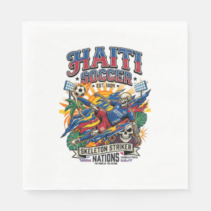Haiti Fußball Skelett Stürmer Nationen Poster Stil Serviette
