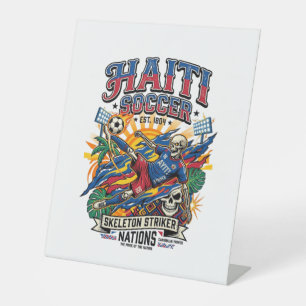 Haiti Fußball Skelett Stürmer Nationen Poster Stil Sockelschild