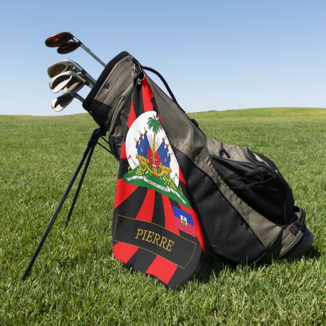 Haiti Golf & Premium Haitianische Flagge / Patriot Golfhandtuch (Gras)
