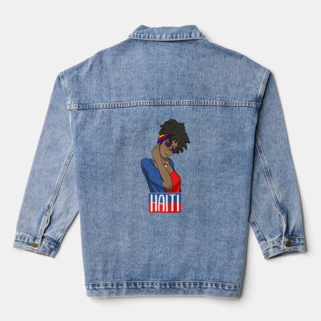 Haïti Haitian Love Drapeau Fière Fille Princesse R (Verso)