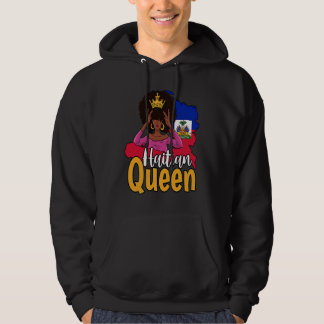 Haiti Haitian Love Flag Proud Woman Princess Crown Hoodie