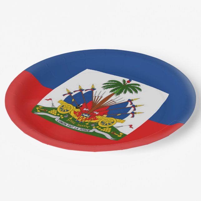 Haiti-Haitianer-Flagge Pappteller (Schrägansicht)