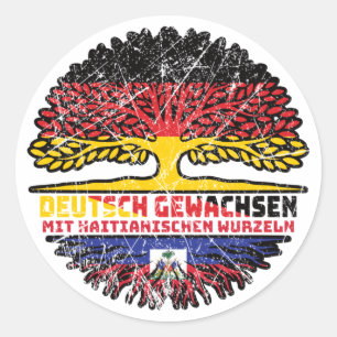 Haiti Haitianisch Deutsch Deutschland Baum Wurzel Runder Aufkleber