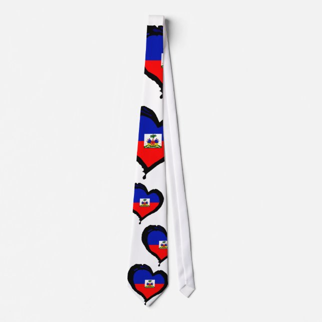 Haiti-Herz-Flagge Krawatte (Vorderseite)