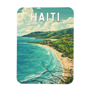 Haiti Illustration Travel Art Vintag Magnet