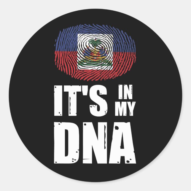 Haiti ist in meiner DNA Fingerprint Haitianischer  Runder Aufkleber (Vorderseite)