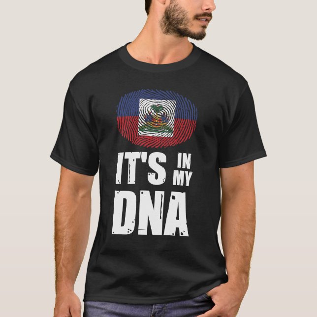  Haiti ist in meiner DNA Fingerprint Haitianischer T-Shirt (Vorderseite)