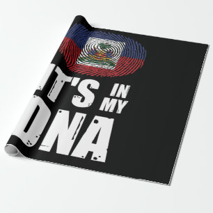 Haiti It's In My DNA Haitian Pride Fingerprint Geschenkpapier