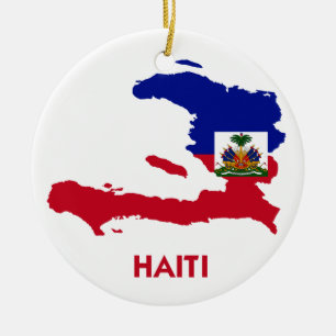 HAITI-KARTE KERAMIKORNAMENT