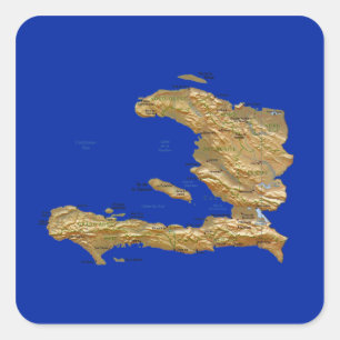 Haiti-Karten-Aufkleber Quadratischer Aufkleber