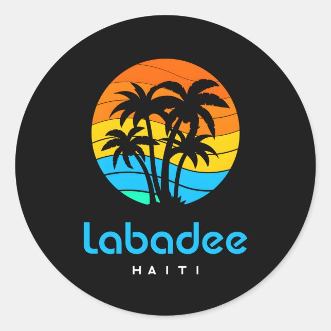 Haiti Labadee Runder Aufkleber (Vorderseite)