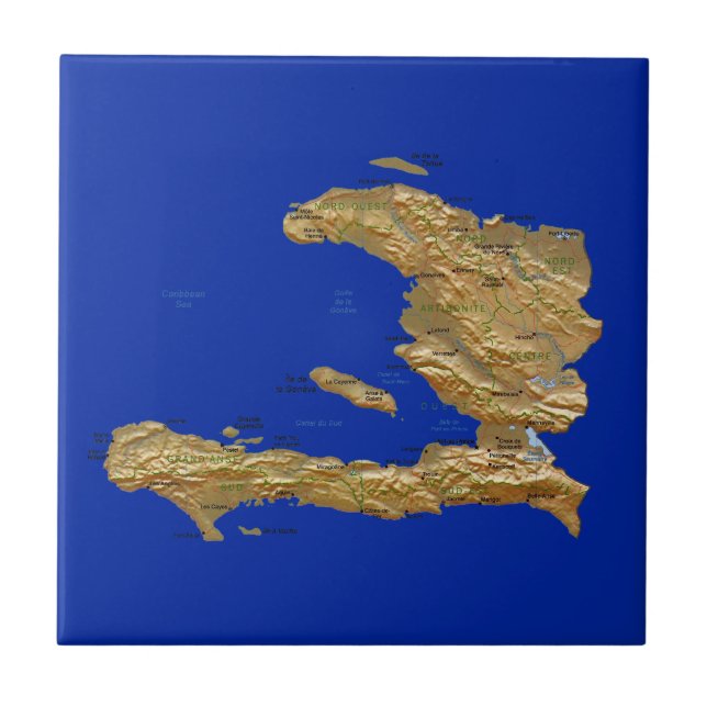 Haiti Map Tile Fliese (Vorderseite)