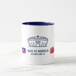 Haiti Marokko Fußball Rivalität Wasserfarbe Flagge Tasse