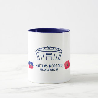 Haiti Marokko Fußball Rivalität Wasserfarbe Flagge Tasse