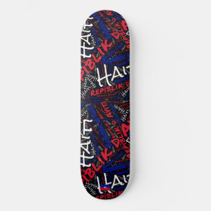 Haiti Nationaler Stolz Wordcloud Skateboard