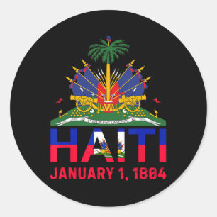 Haiti Niedlich Haiti Datum der Unabhängigkeit Runder Aufkleber