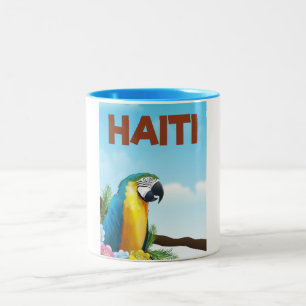 Haiti-Reiseplakat Zweifarbige Tasse