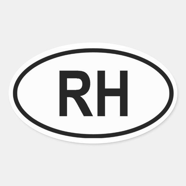 Haiti "RH" Ovaler Aufkleber (Vorderseite)