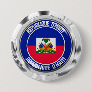 Haiti Round Emblem Button