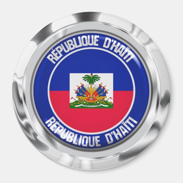 Haiti Round Emblem Magnet (Vorne)