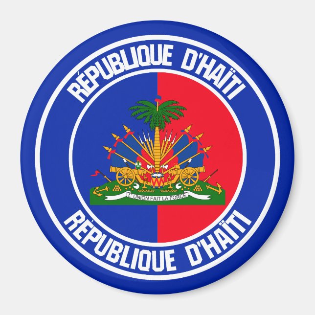 Haiti Round Emblem Magnet (Vorne)
