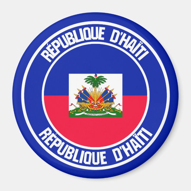 Haiti Round Emblem Magnet (Vorne)