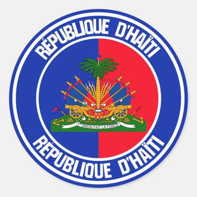 Haiti Round Emblem Runder Aufkleber (Vorderseite)