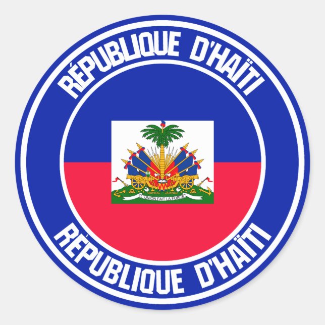 Haiti Round Emblem Runder Aufkleber (Vorderseite)