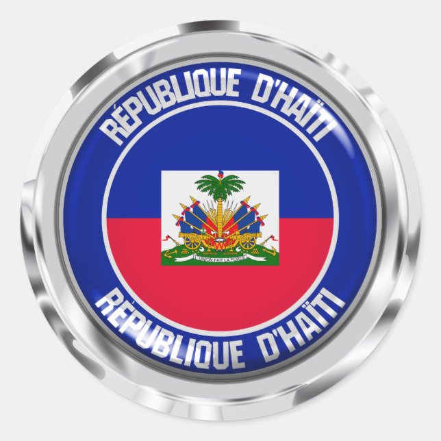 Haiti Round Emblem Runder Aufkleber (Vorderseite)