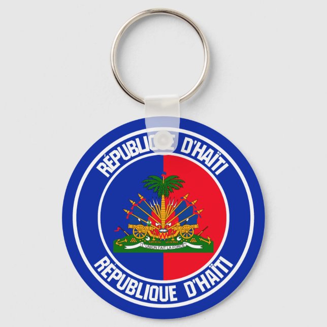Haiti Round Emblem Schlüsselanhänger (Vorderseite)