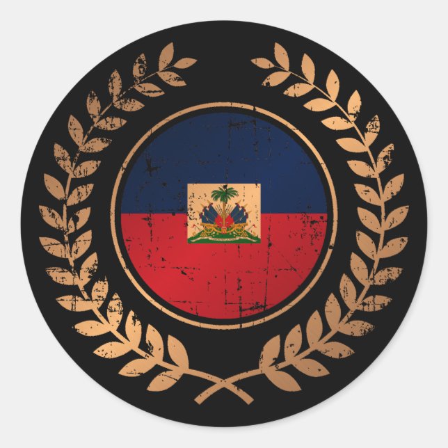 Haiti Runder Aufkleber (Vorderseite)