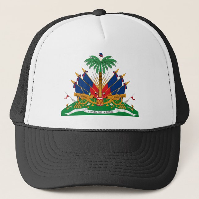 Haiti-Wappen Hut Truckerkappe (Vorderseite)
