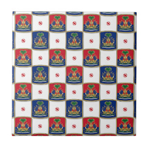 Haiti-Wappen Karomuster — Haitianisch Fliese