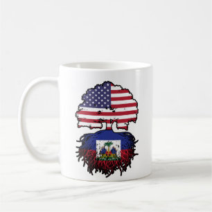 Haitian American USA Tree Roots Flag Kaffeetasse