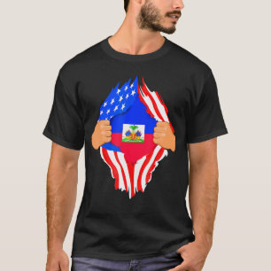 Haitian Blood Inside Me Haiti Flag T-Shirt