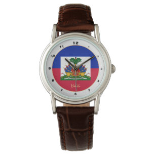 Haitian Flag & Haiti trendy fashion /design watch Armbanduhr