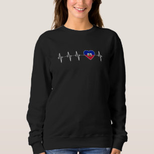 Haitian Heartbeat I Liebe Haitianischer Flaggensta Sweatshirt