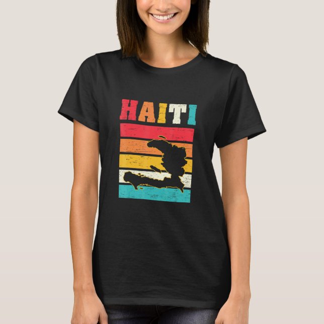 Haitian Pride Island Karte für eine amerikanische  T-Shirt (Vorderseite)