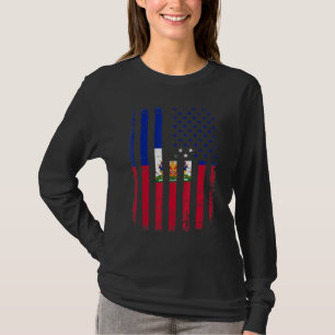 Haitianisch-amerikanische Flagge Haitian Roots Hai T-Shirt