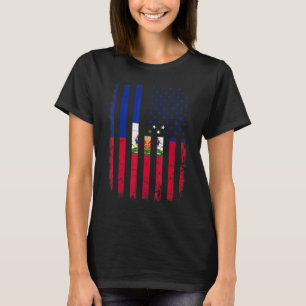 Haitianisch-amerikanische Flagge Haitian Roots Hai T-Shirt