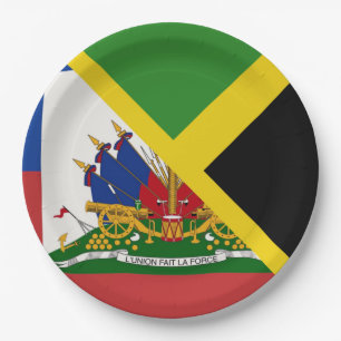 Haitianisch-jamaikanische Flagge Die Hälfte Jama Pappteller