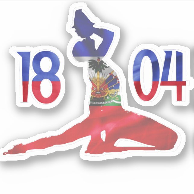 Haitianische Flagge 1804 Neg Mawon | Unabhängigkei Aufkleber (Vorderseite)