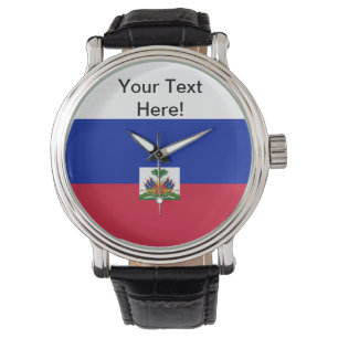 Haitianische Flagge Armbanduhr